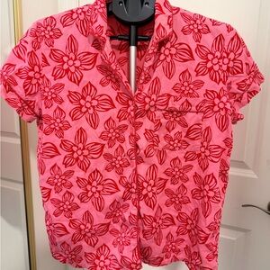 Floral Red and Pink Women's Floral Top